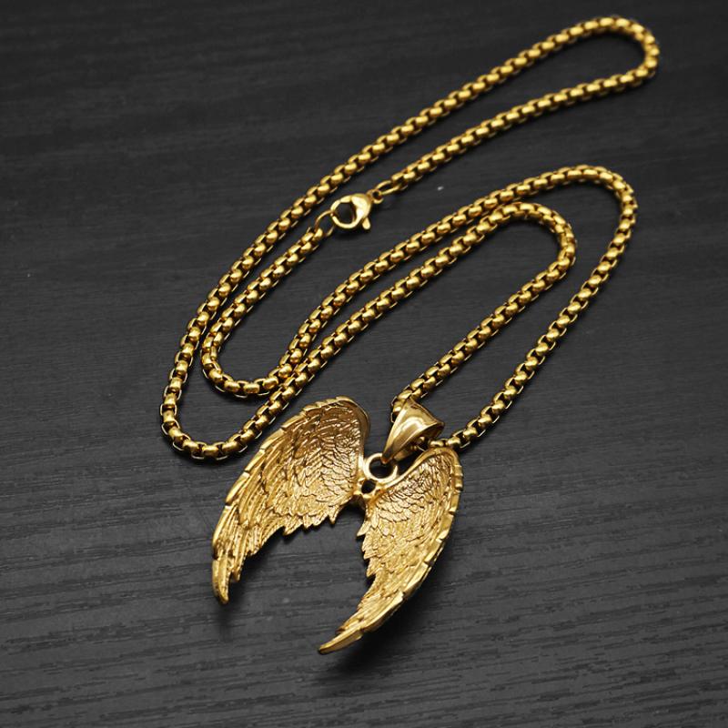 Gold with 60cm square pearl chain