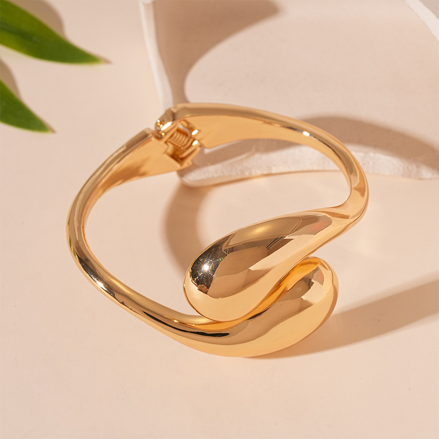 1:Gold water drop open bracelet