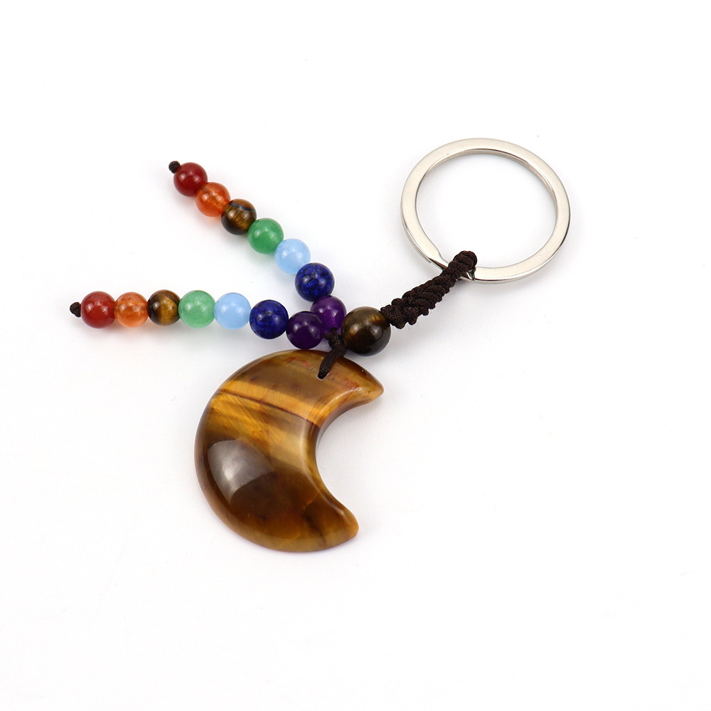 Brown rope tiger stone keychain