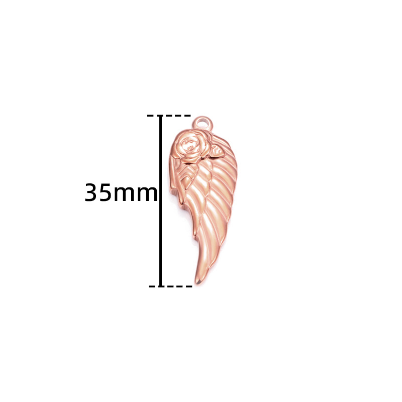 3:Rose gold rose wings 35mm