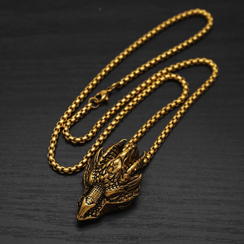 Gold with 60cm square pearl chain