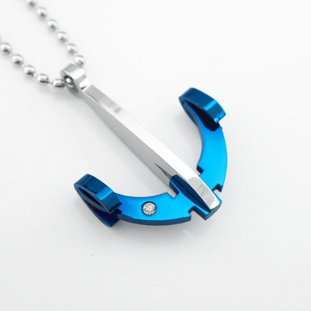 7:Blue with 60cm ball chain