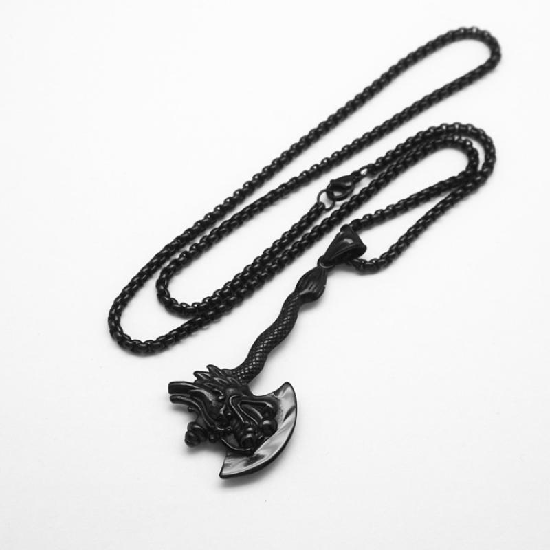 Black with 60cm square pearl chain