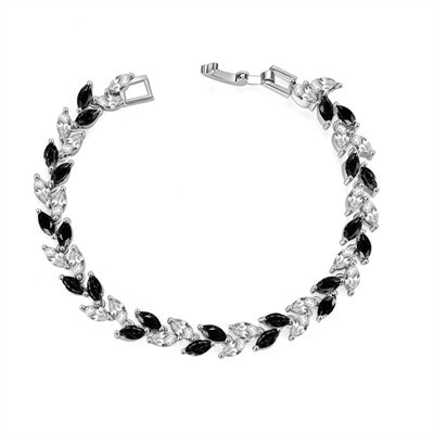 Platinum black and white diamond   extension Buckl