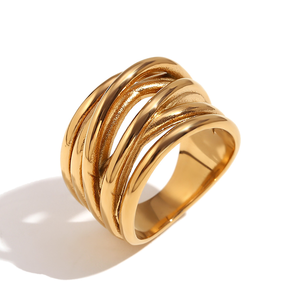 1:Irregular braided winding closed ring-Gold