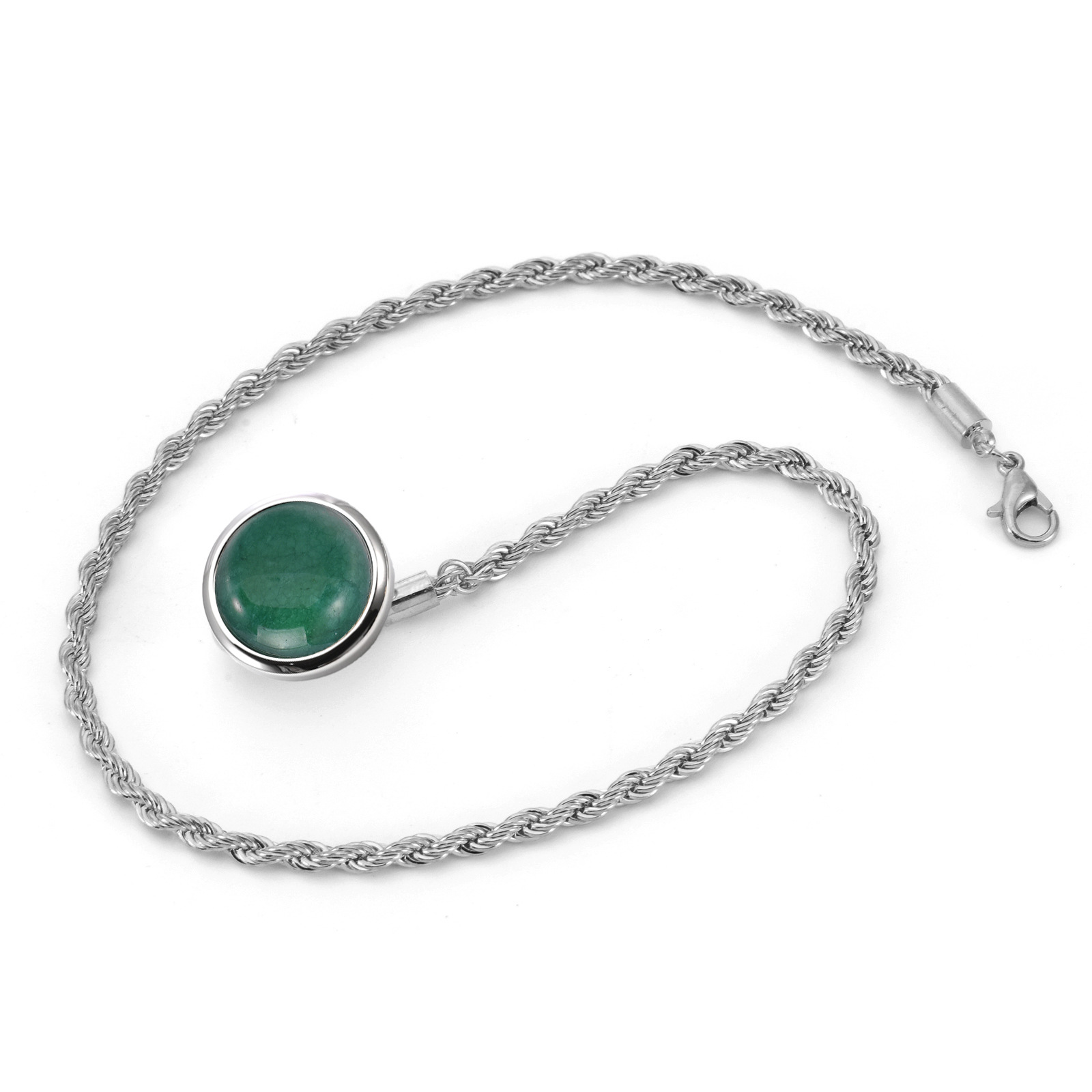 7:green chalcedony chain