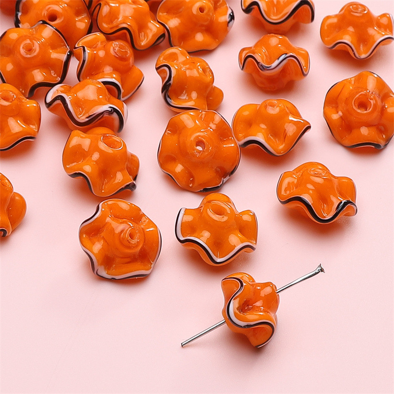 8:Solid color glass beads orange