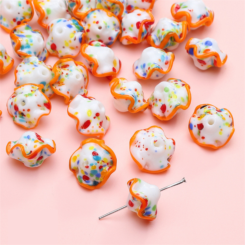 15:Colored glass beads orange