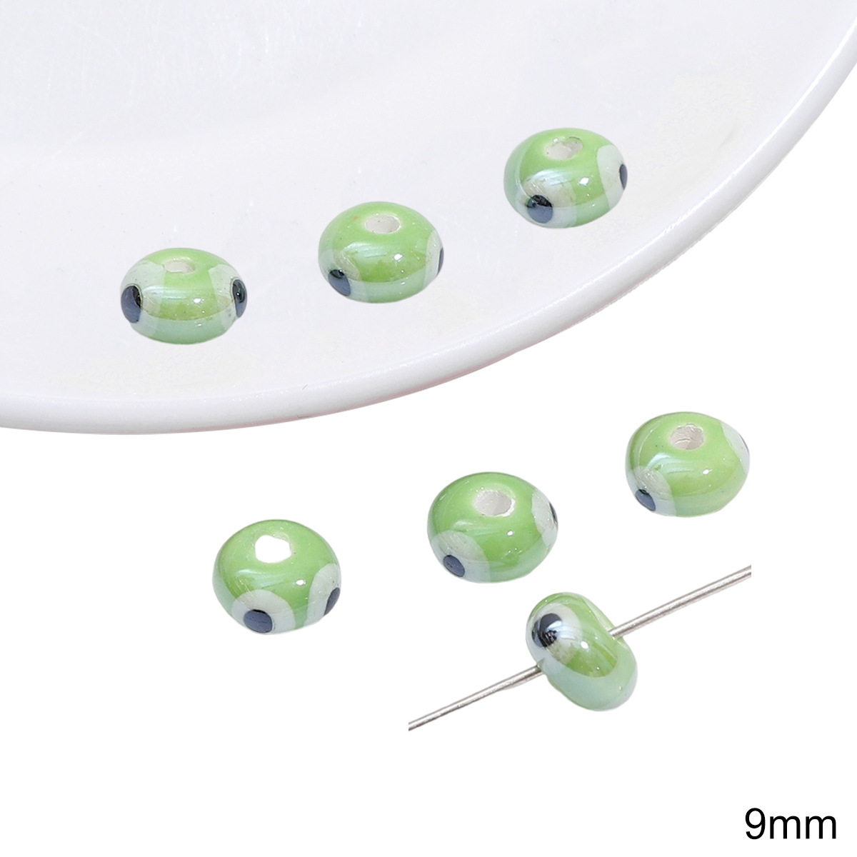 15:Eye abacus beads about 9mm 2/bag