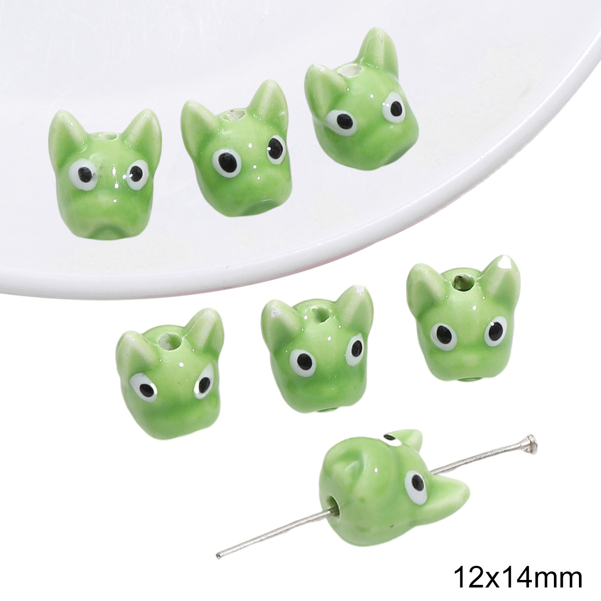 23:Dog head 12x 14mm 1/bag