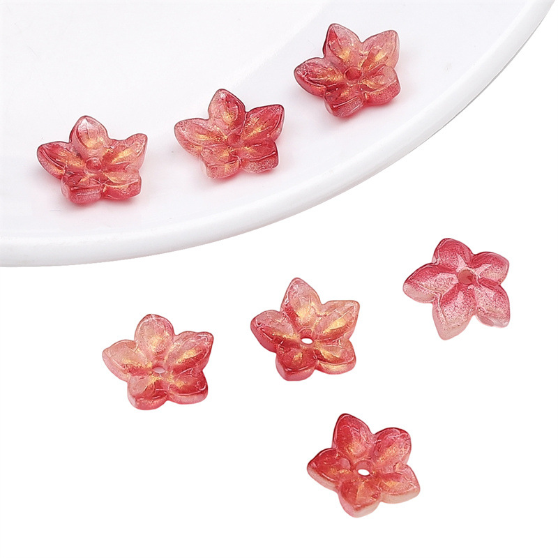 12:Pointed flower gold red 10/bag