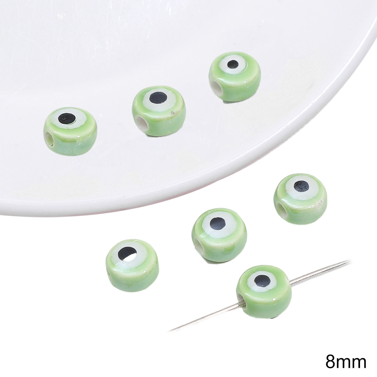 16:Eyes flat beads about 8mm 2/bag