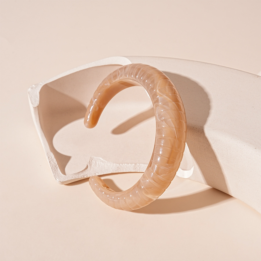 3:Light brown textured open bracelet