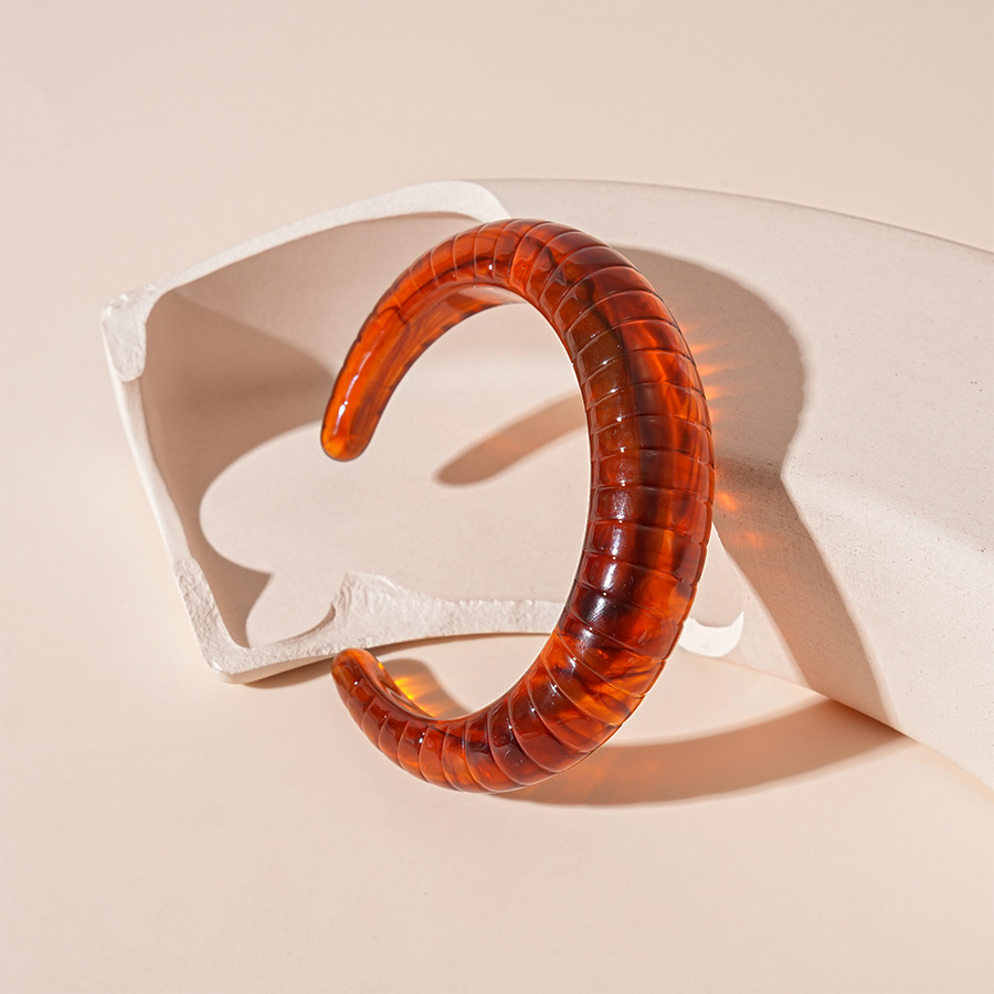 6:Amber textured open bracelet