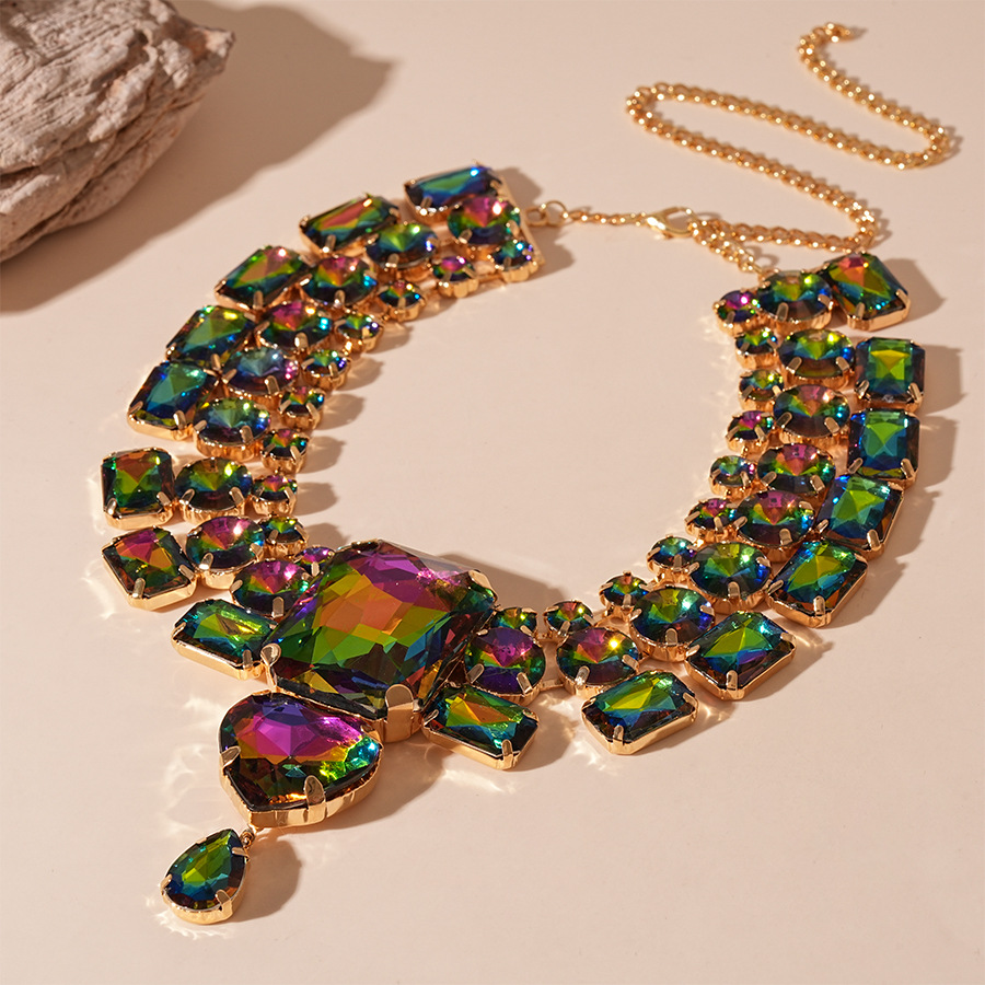 3:Colorful love geometric necklace