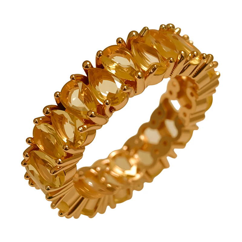 3:Gold base gold water drop ring