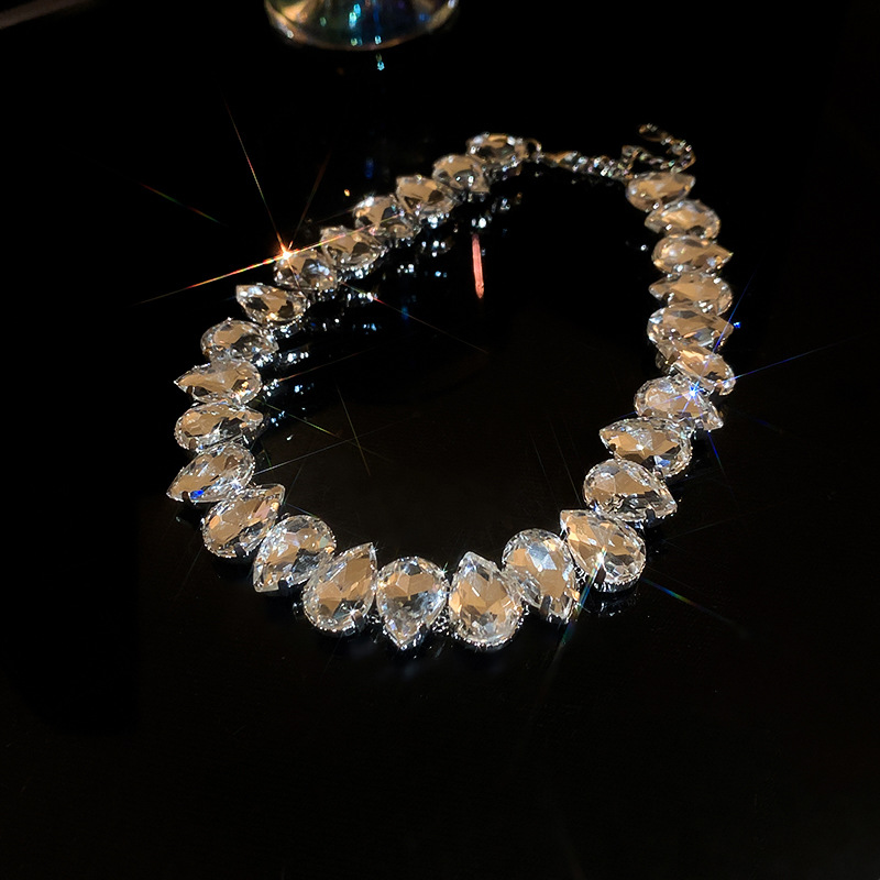 1:White Diamond Drop Necklace