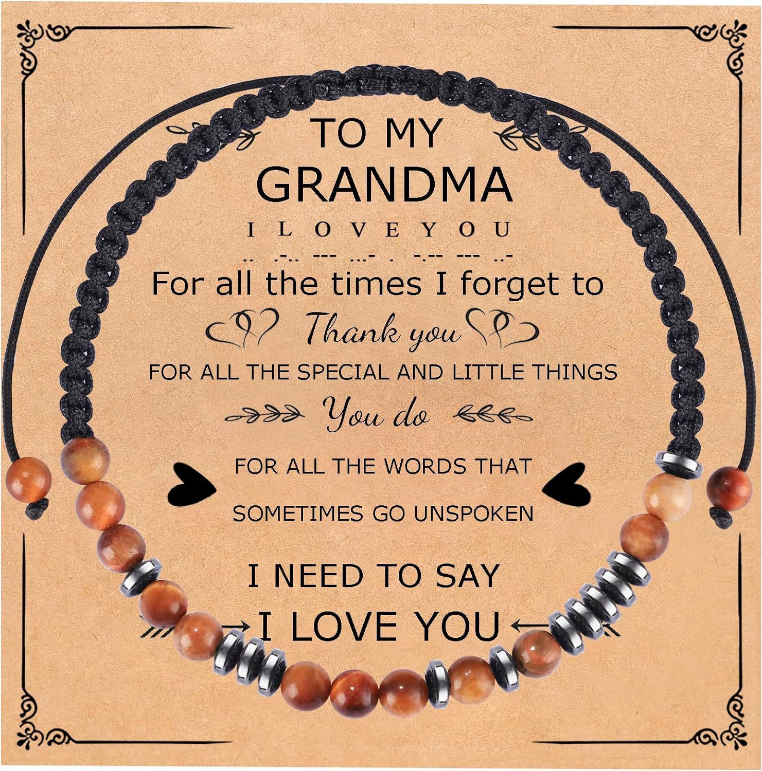 20:Yellow Tiger Eye   To My Grandma card