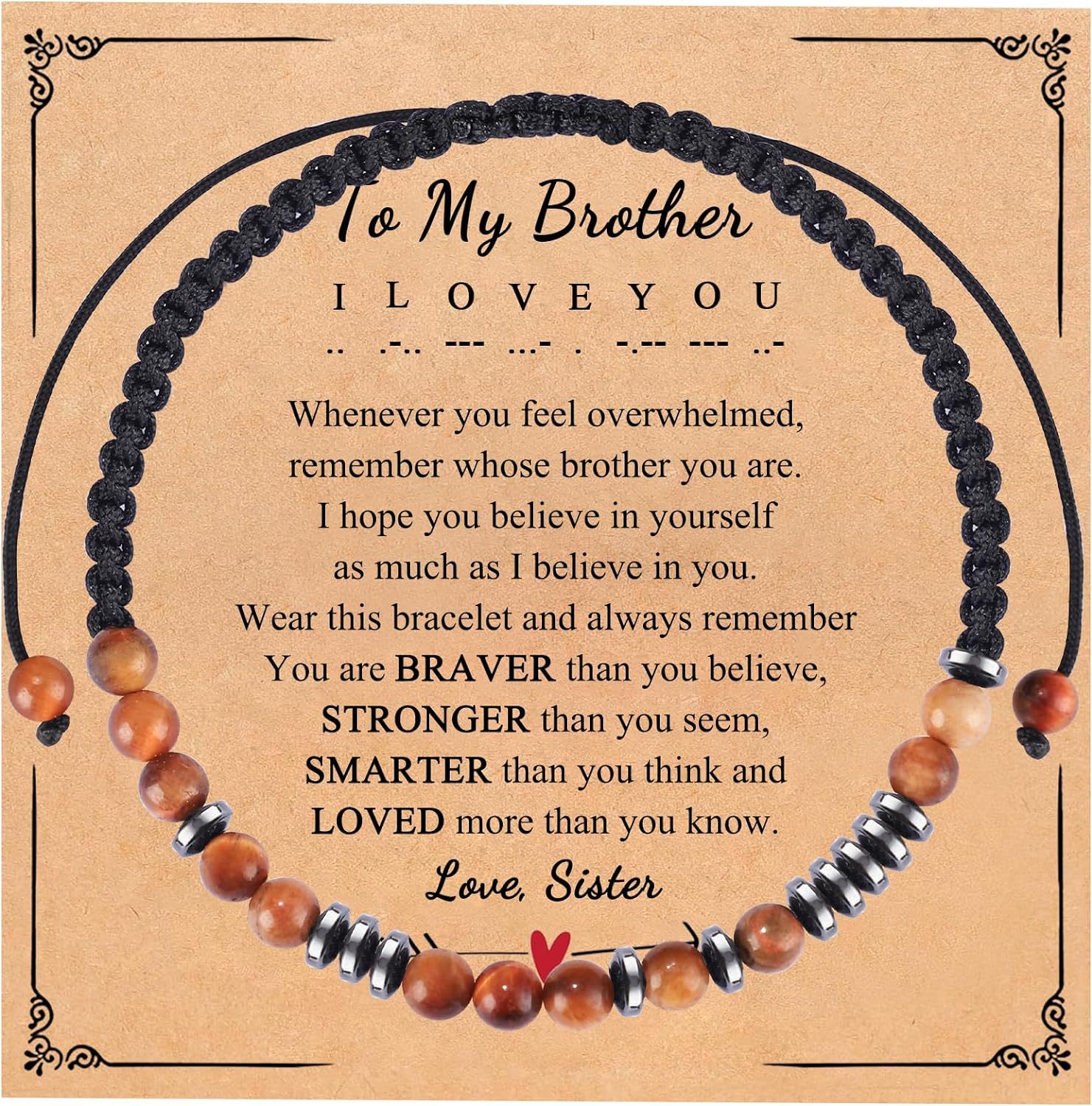 22:Yellow Tiger Eye   To My Brother card