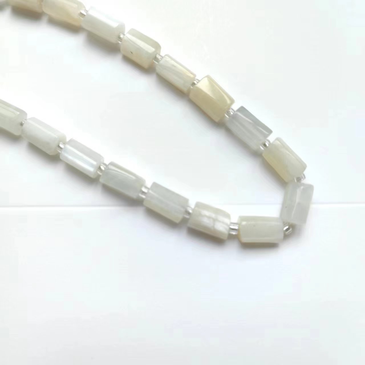 8:Natural white moonlight handmade hexagonal column