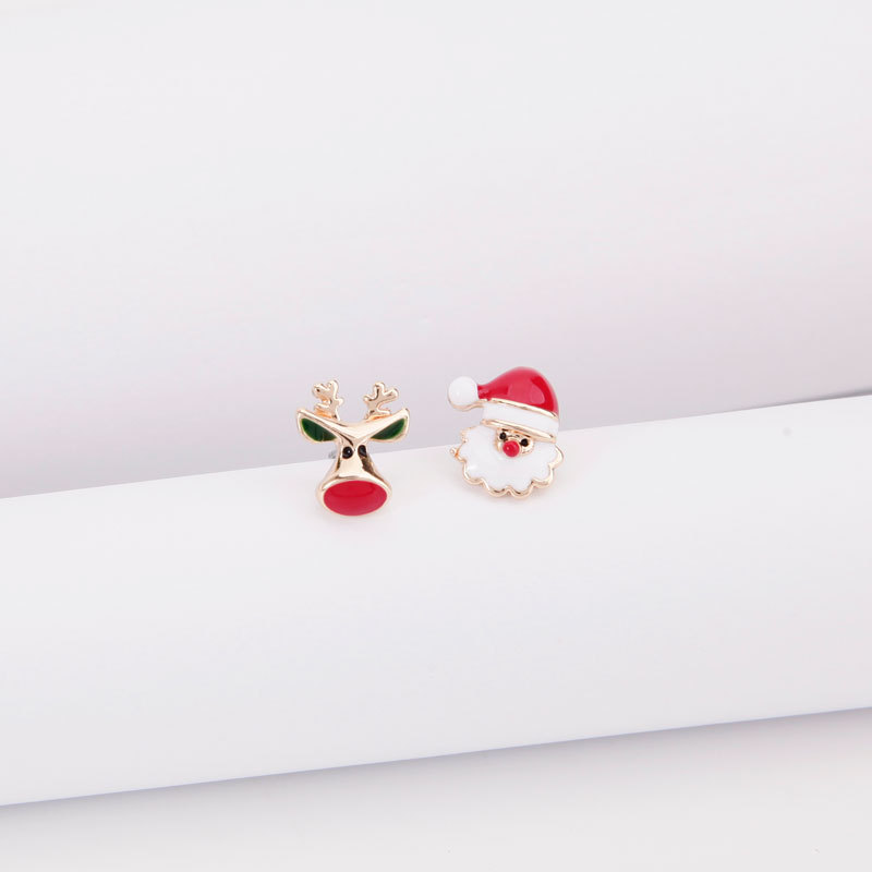 5:Santa Claus Deer Head Combination Earrings