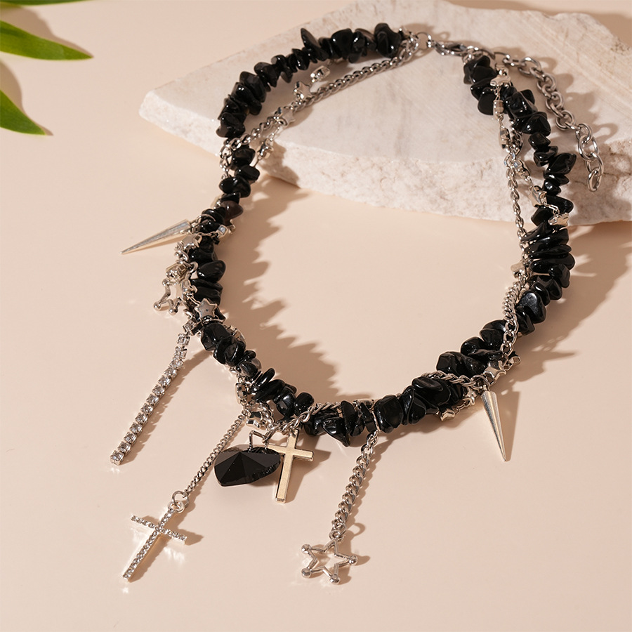 1:Black love cross necklace