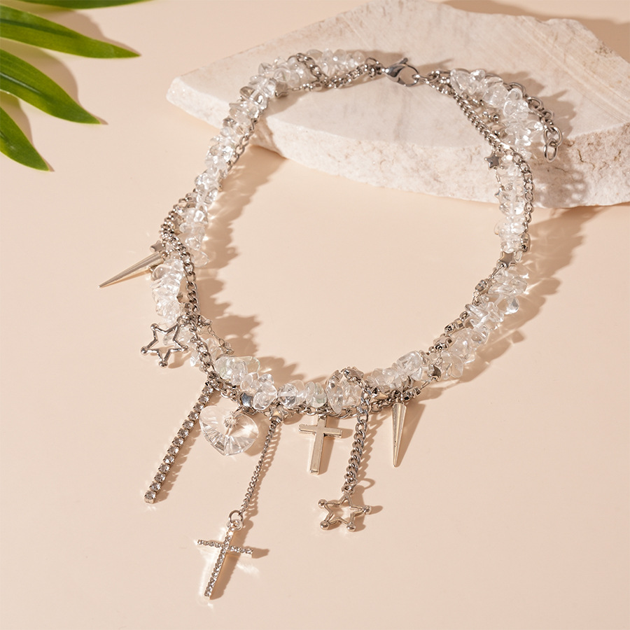 2:Transparent love cross necklace