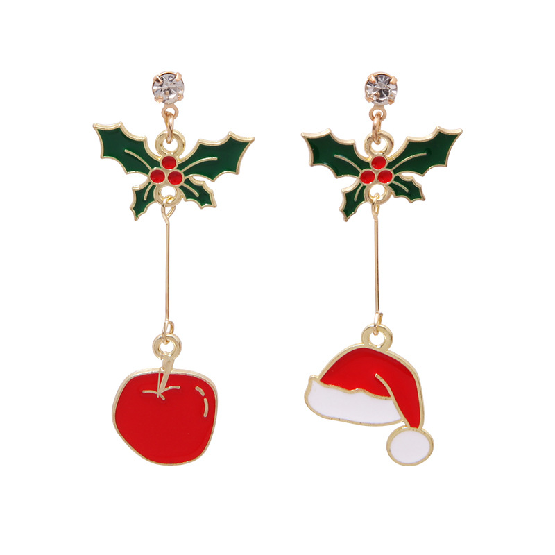 4:Christmas Hat Asymmetric Earrings