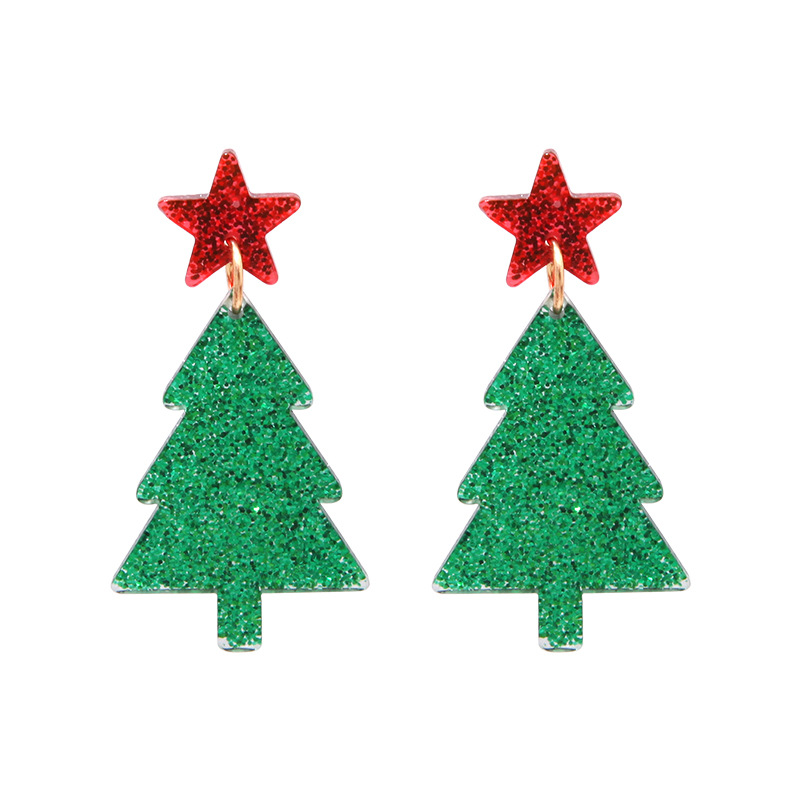 5:Acrylic Christmas tree earrings