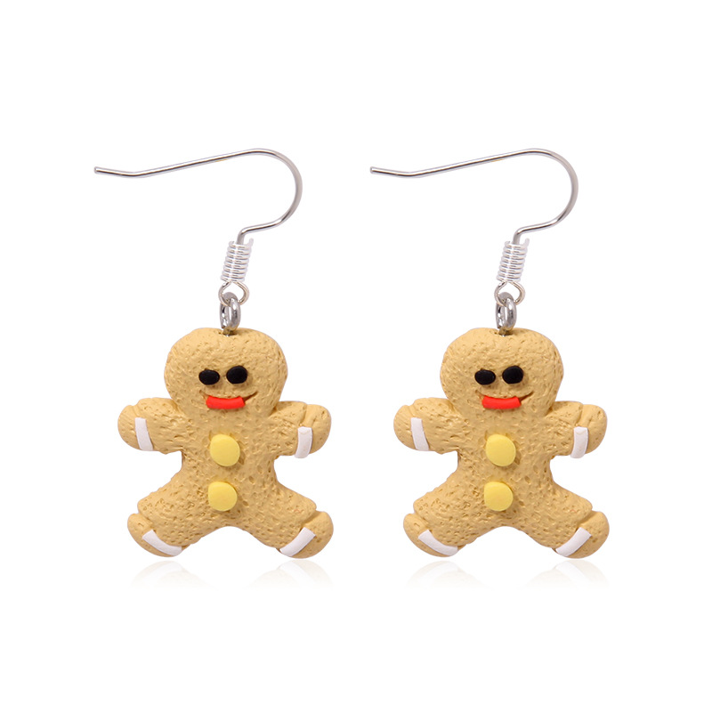 15:Resin gingerbread man earrings