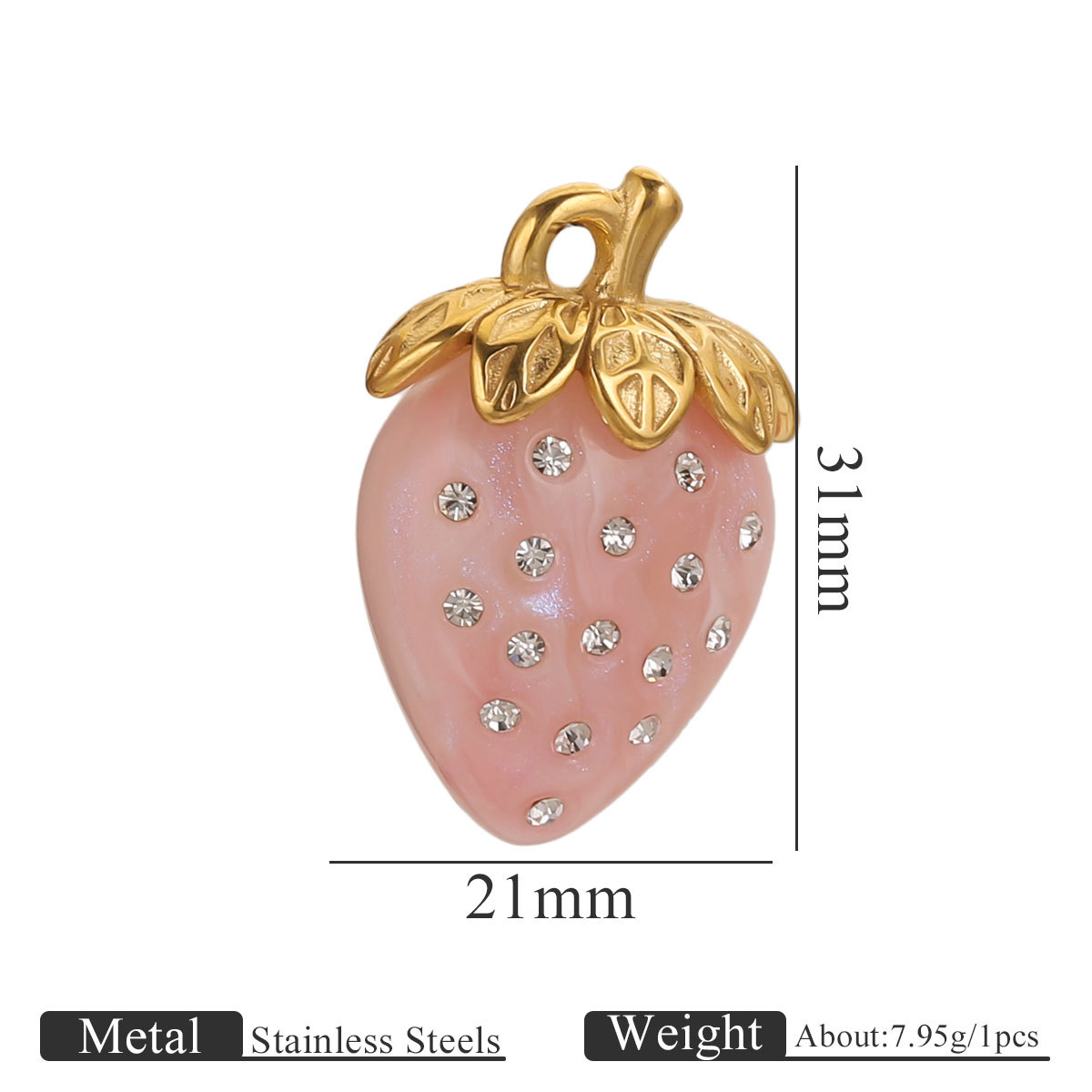 Strawberry pendant pink