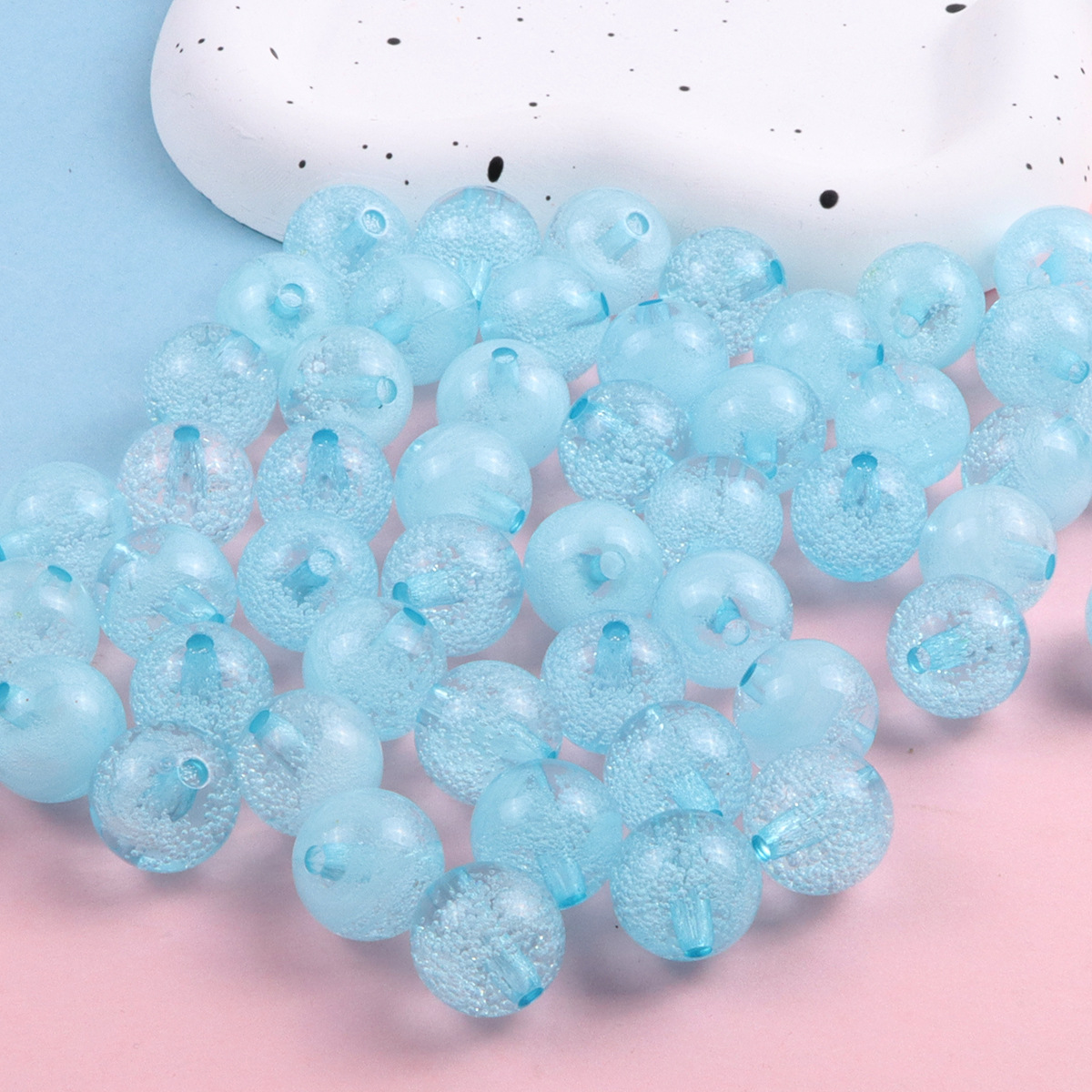 1:One blue bubble bead