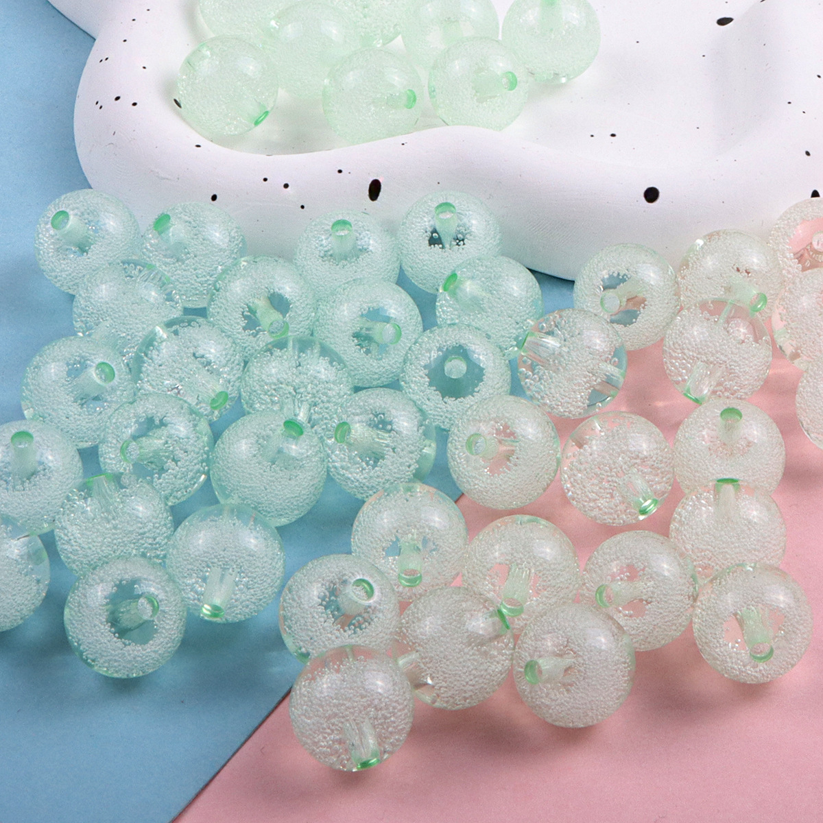 2:One green bubble bead