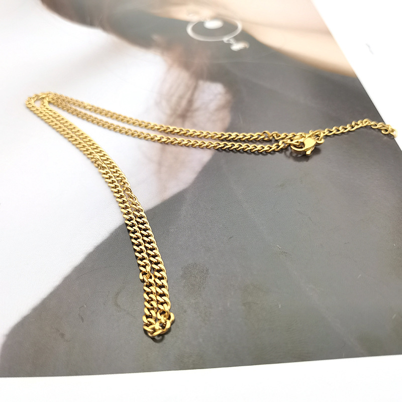 10:Cuban bracelet-gold (width 3mm*length 17 5cm)