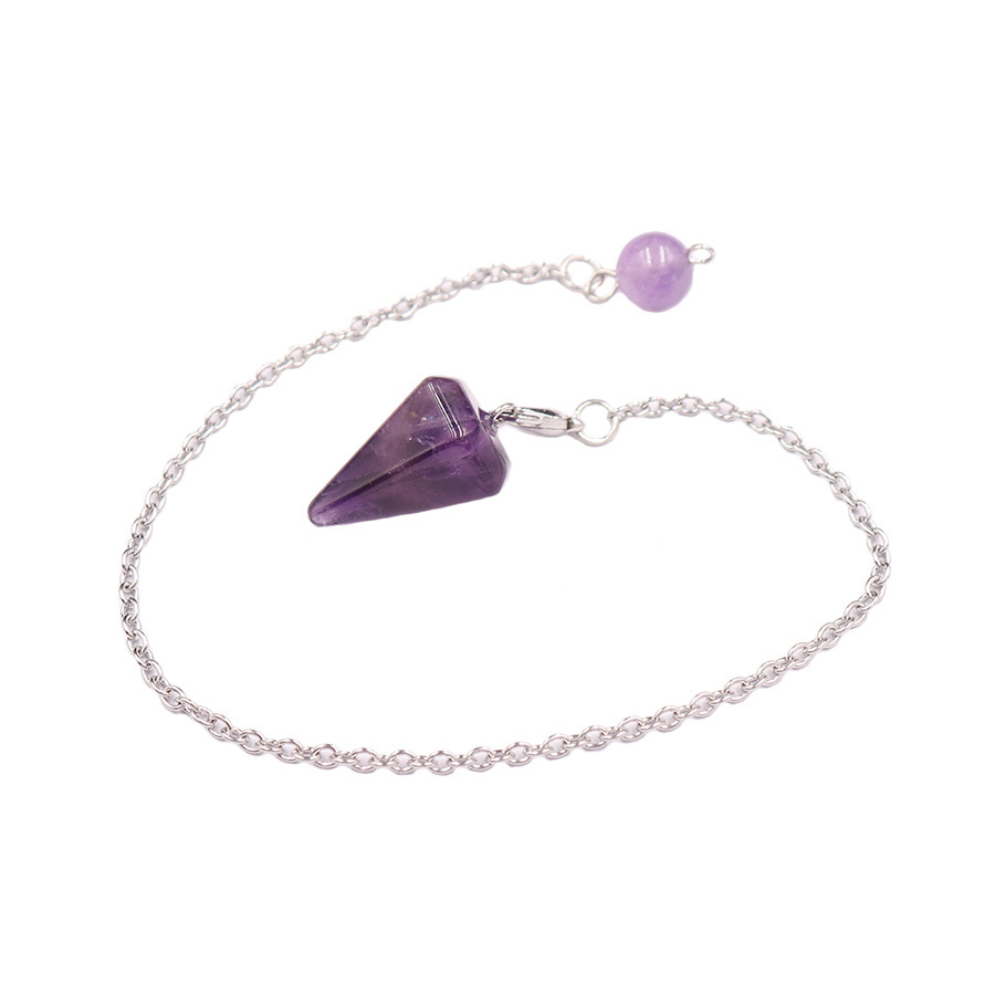 Amethyst Stainless steel chain 20cm