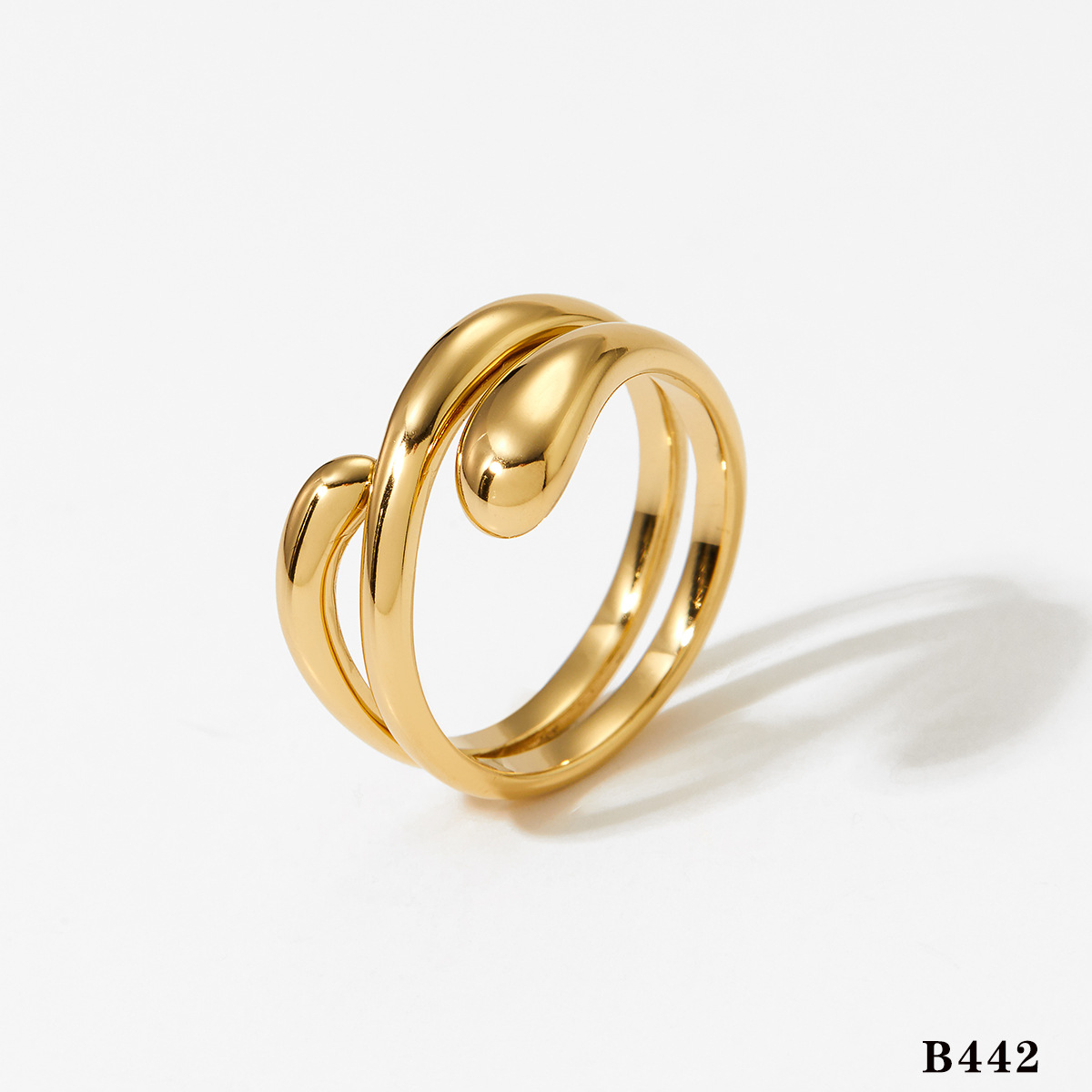 Gold ring B442 US Size #6