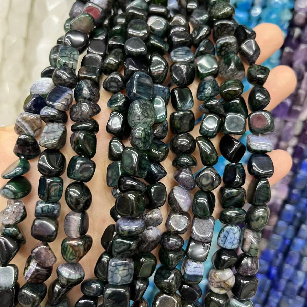 Black green dragon agate