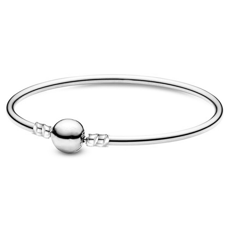 Hot sale classic silver round buckle bracelet 17cm
