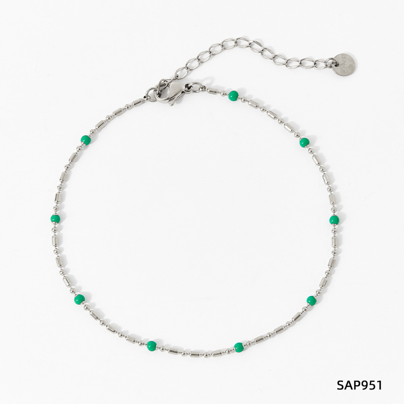 SAP951 bracelet Silver   emerald green