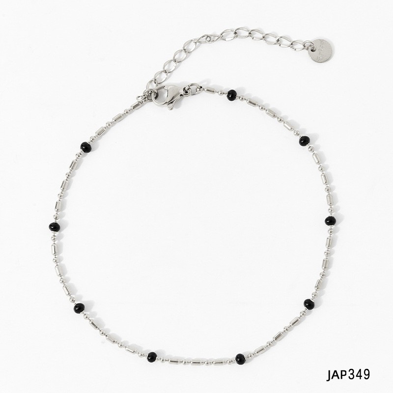 JAP349 anklet Silver   dazzling black