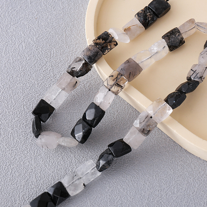 4:square black hair crystal