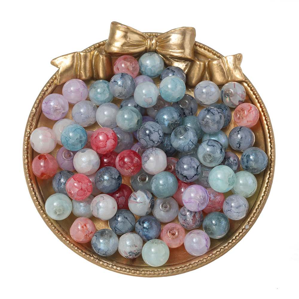 10mm glass spray blue powder beads-random mixing