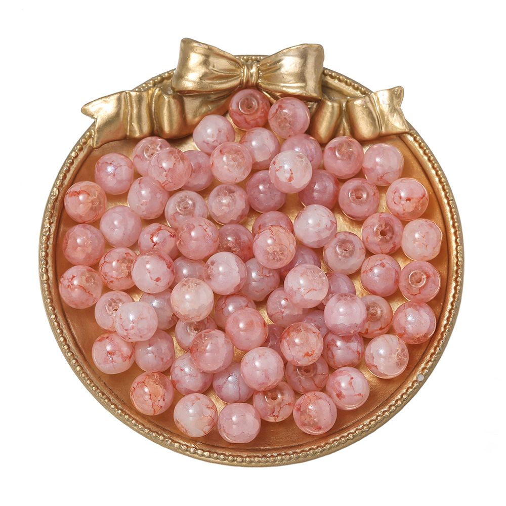 10mm colored glaze spray blue powder beads-orange