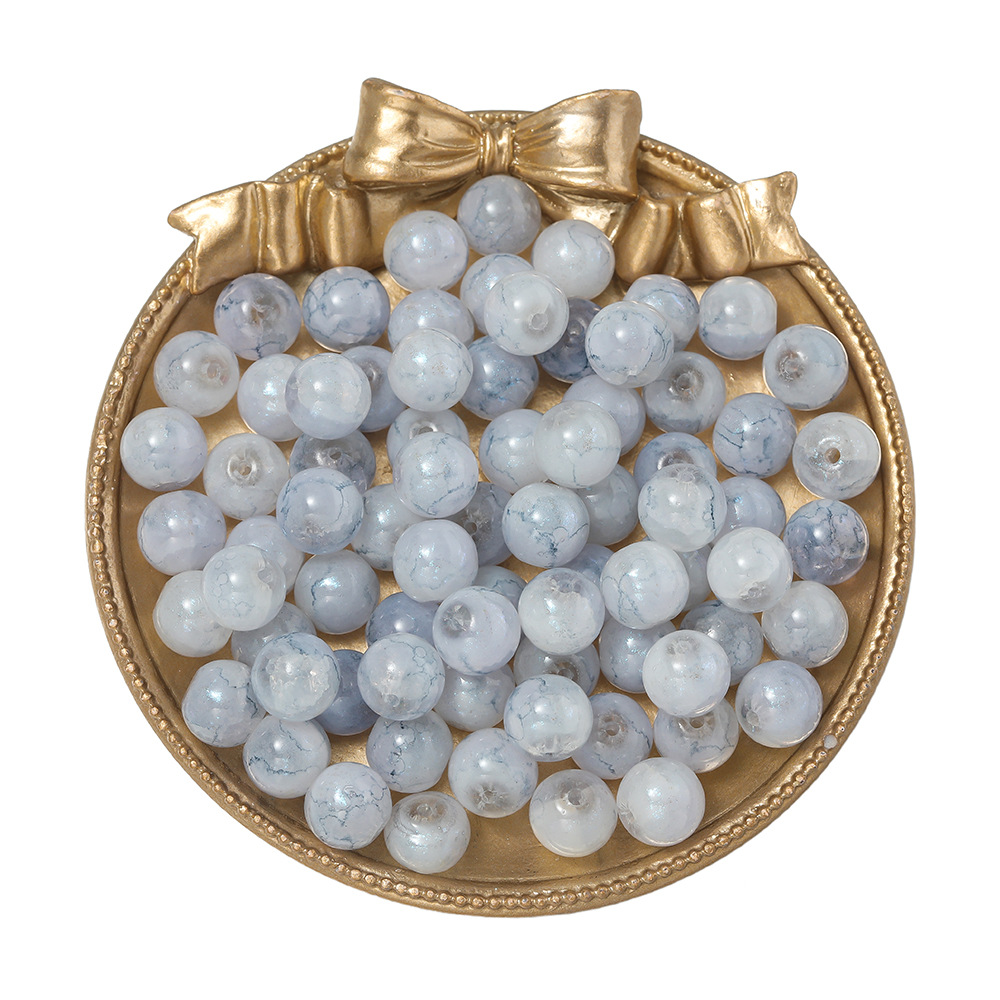 10mm glazed blue powder beads-purple gray