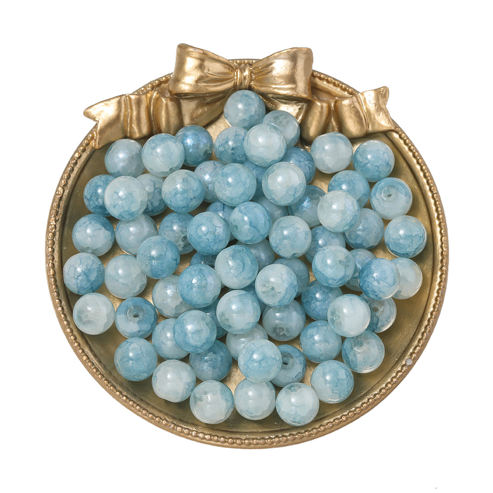 2:10mm glazed blue powder beads-blue