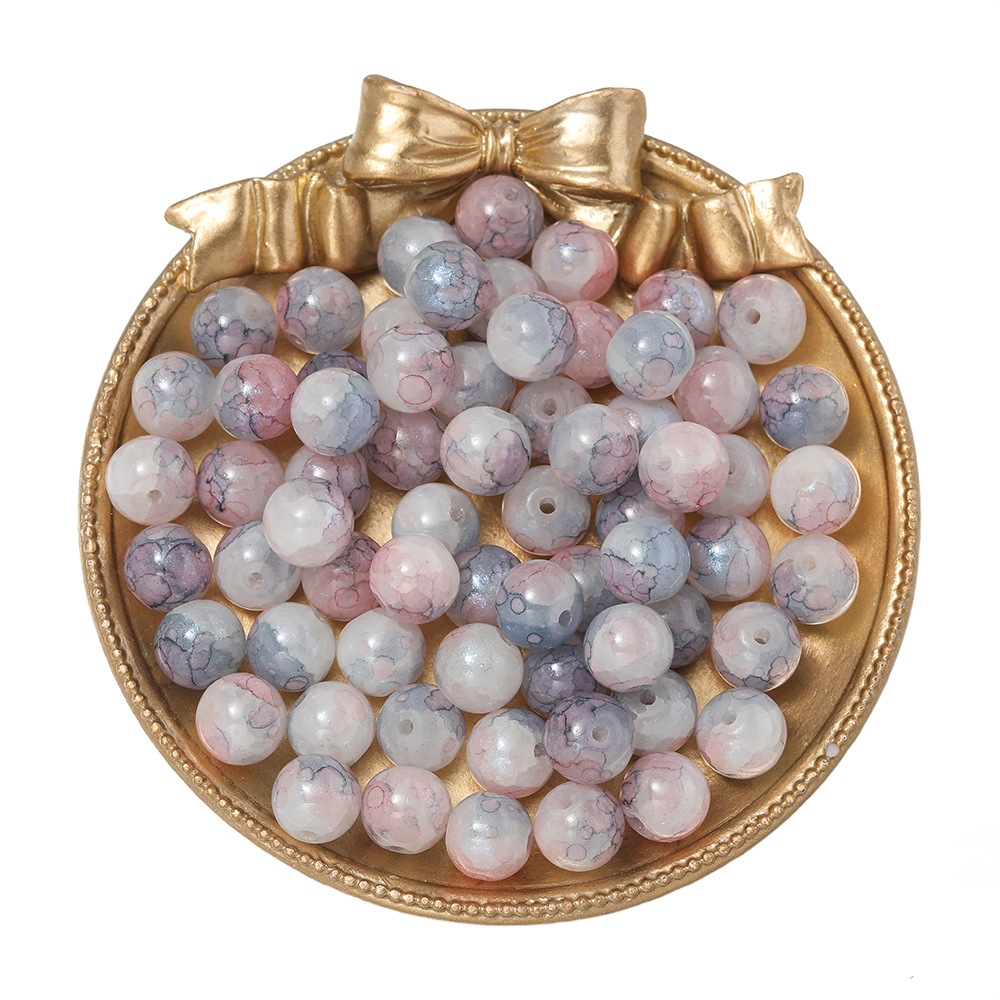 8:10mm glaze spray blue powder beads-powder blue pattern