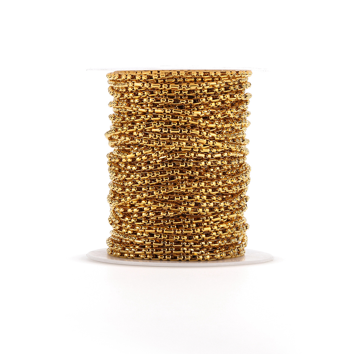 1:3mm wide 3: 1 square pearl chain gold