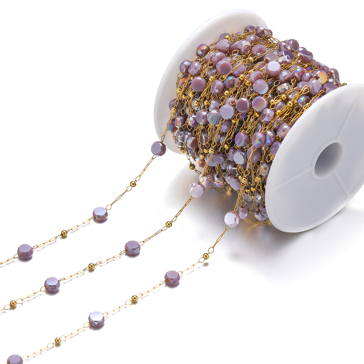 2:Color crystal beads light gray purple
