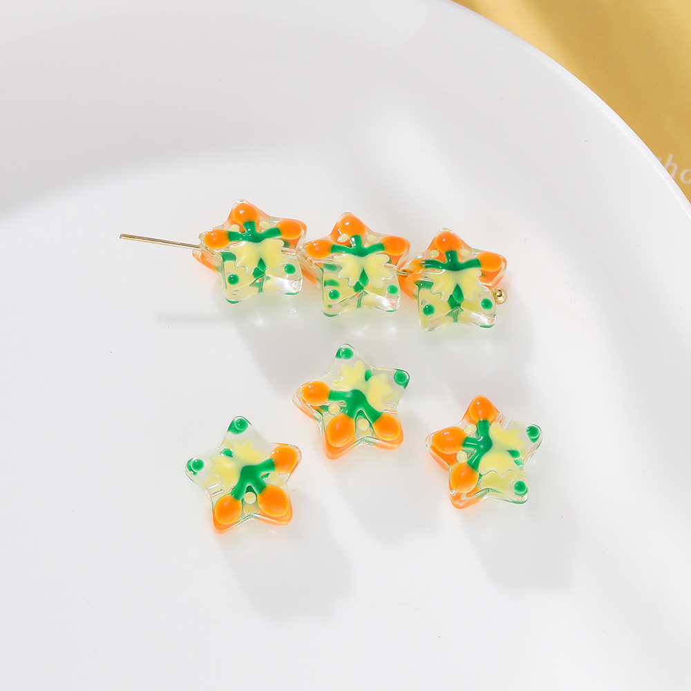 3:Christmas five-pointed star beads-orange