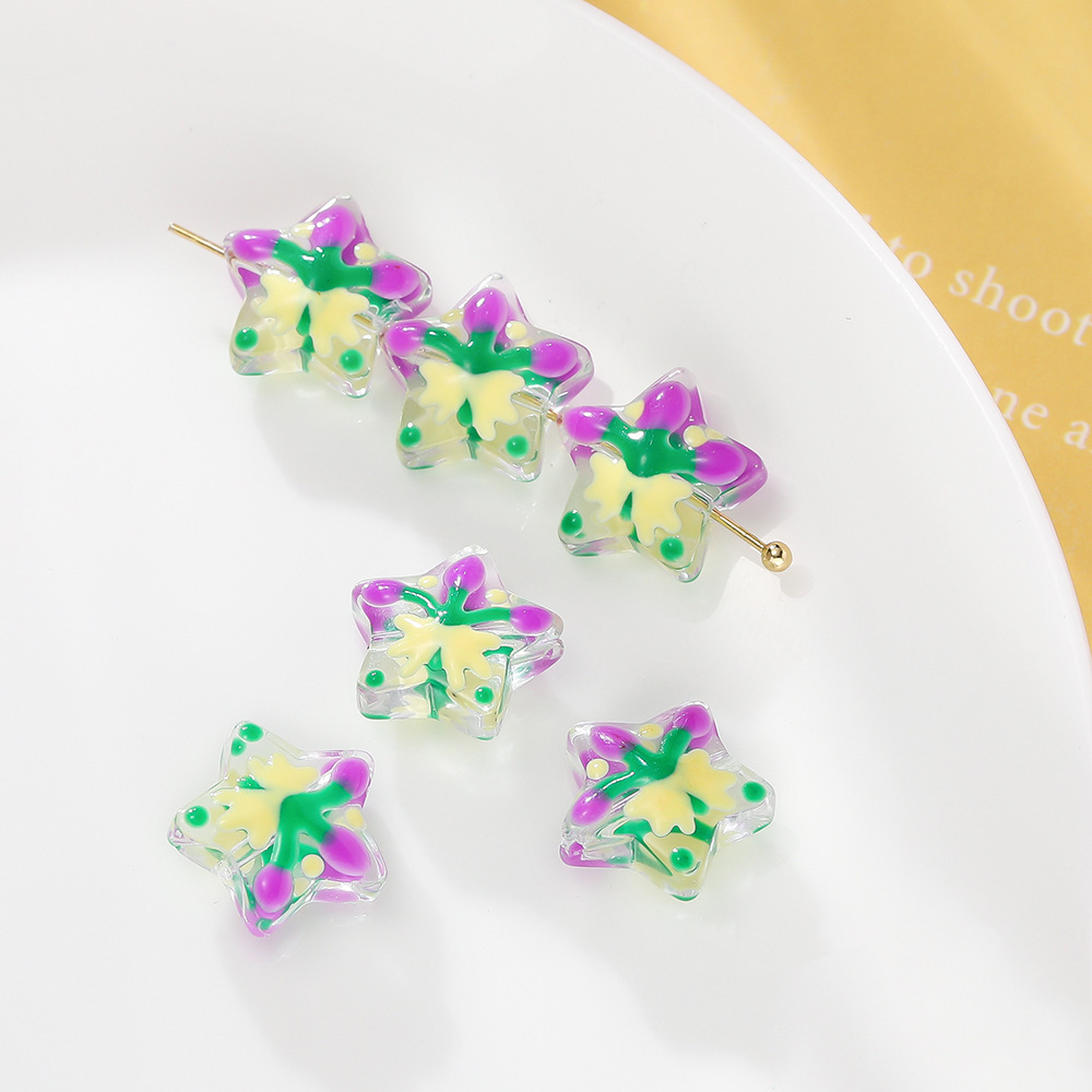 5:Christmas five-pointed star beads-purple